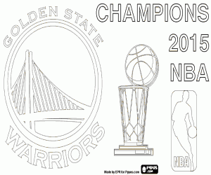 Golden State Warriors kampioen NBA 2015 kleurplaat
