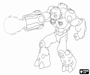 Een Gormiti van vulkaan, Bombos kleurplaat