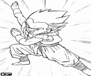 Gotenks, Dragon Ball karakter kleurplaat