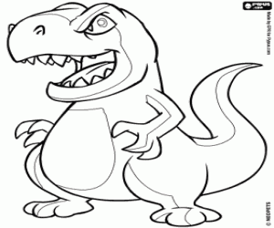 Grarrl, de Neopets dinosaurus kleurplaat