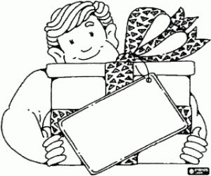 Een grote gift voor de vader kleurplaat