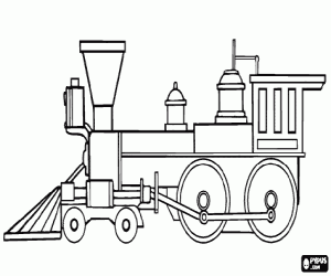 Grote stoomlocomotief kleurplaat