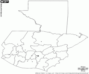 Guatemala kaart kleurplaat