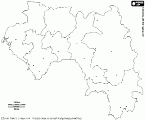 Guinee kaart kleurplaat