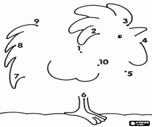 Een haan te trekken van punt tot punt kleurplaat