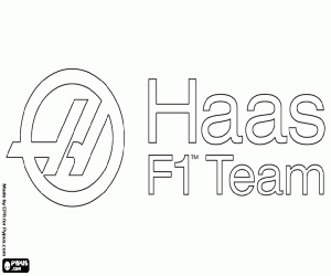 Haas F1 Team, het logo kleurplaat