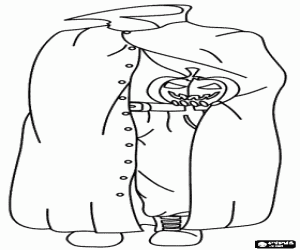 Halloween en ruiter zonder hoofd kleurplaat