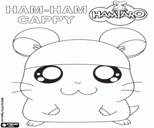 Hamtaro, de jonge Ham-Ham Cappy kleurplaat
