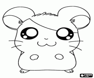 Hamtaro, de protagonist hamster kleurplaat