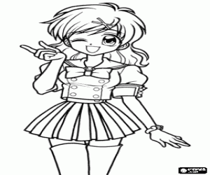 Hanon in haar menselijke vorm kleurplaat