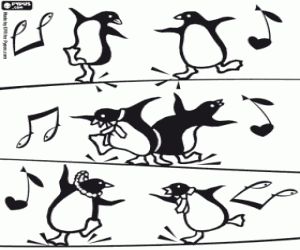 Happy Feet dansers pinguïns kleurplaat
