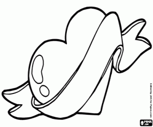 Hart van Sint Valentij kleurplaat