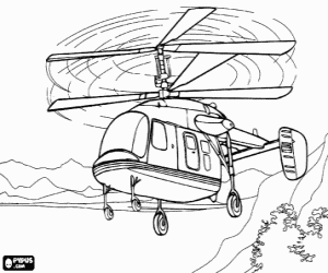 Een helikopter op een vlucht kleurplaat