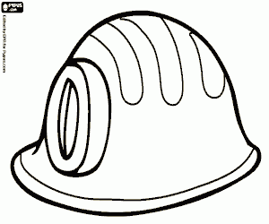 Een helm mijnbouw kleurplaat