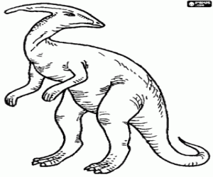 Herbivore dinosauriër, parasaurus kleurplaat