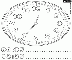 Het is vijf over half een kleurplaat