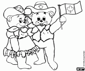Hidy en Howdy, mascottes van Calgary 1988 kleurplaat