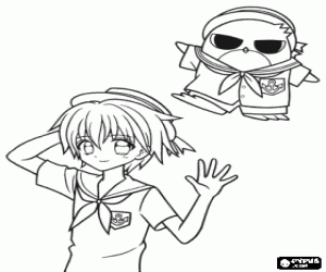 Hippo, personage uit Mermaid Melody kleurplaat