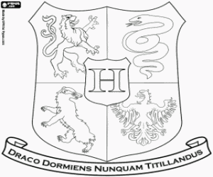 Hogwarts School embleem kleurplaat