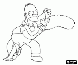 Homer en Marge Simpsons dansen kleurplaat