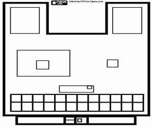 Hondengezicht, geometrisch masker kleurplaat