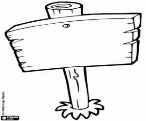 Een houten bord kleurplaat