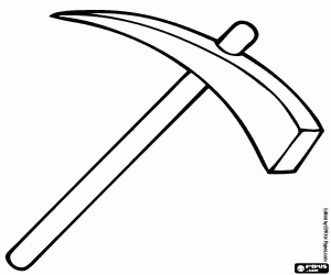 Het houweel van een mijnwerker kleurplaat