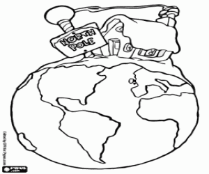 Het huis van Santa Claus kleurplaat