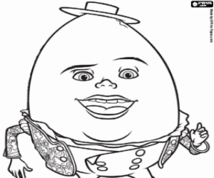 Humpty Dumpty, een teken kleurplaat