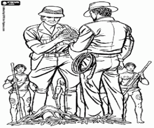 Indiana Jones, Belloq en het idool kleurplaat