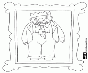 Ingelijst portret van de koning kleurplaat