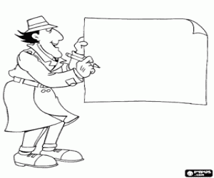 Inspector Gadget, papier en potlood kleurplaat
