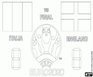 Italië-Engeland, UEFA Euro 2020 kleurplaat