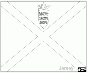 Jersey vlag kleurplaat