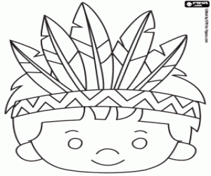 Jet met de veren van een Indiase chief kleurplaat