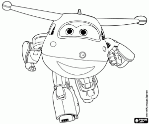 Jett van Super Wings kleurplaat