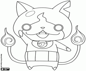 Jibanyan, kat van Yo-Kai Watch kleurplaat