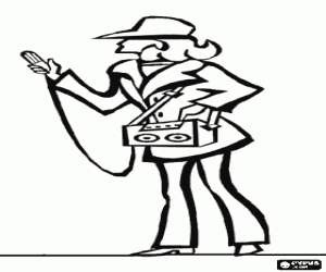 Een journalist in een interview kleurplaat