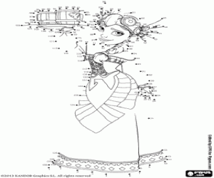Julia, een tekening stip-stip kleurplaat