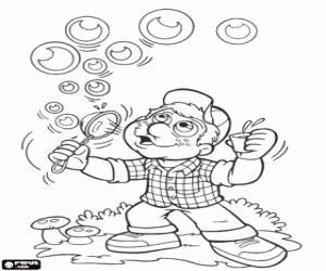 Julio en zeepbellen kleurplaat