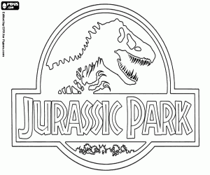 Jurassic Park originele logo kleurplaat