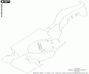 Kaart van Monaco kleurplaat