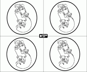 Kaarten voor vijf verjaardagspartij kleurplaat