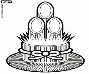 Kadomatsu, Japanse sieraad Ikebana kleurplaat