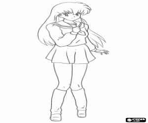 Kagome Higurashi, InuYasha karakter kleurplaat