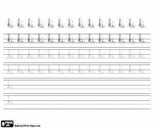 Kalligrafie met de letters KI kleurplaat