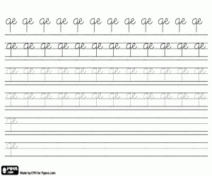 Kalligrafie met de letters QE kleurplaat