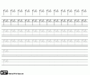 Kalligrafie van de PE lettergreep kleurplaat