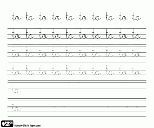 Kalligrafie van TO in kleine letters kleurplaat