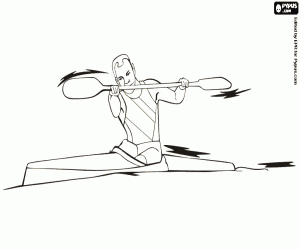 Kanovaren en kajakken kleurplaat